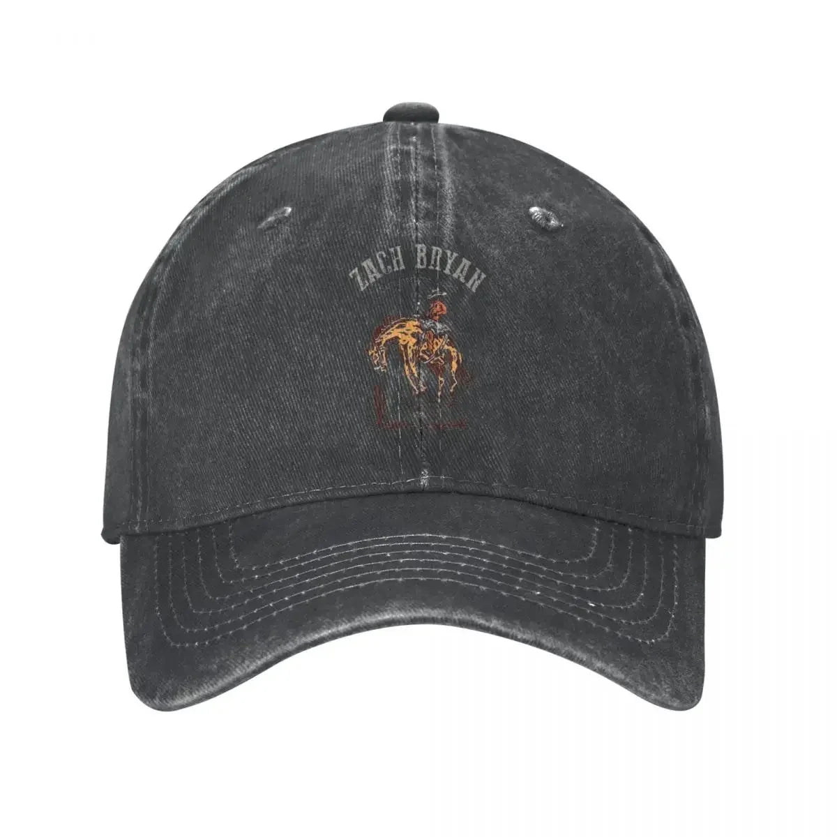 Zach Bryan Retro Distressed Washed Denim Baseball Cap