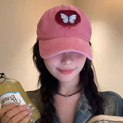 Cotton Butterfly Embroidery Cartoon Baseball Cap