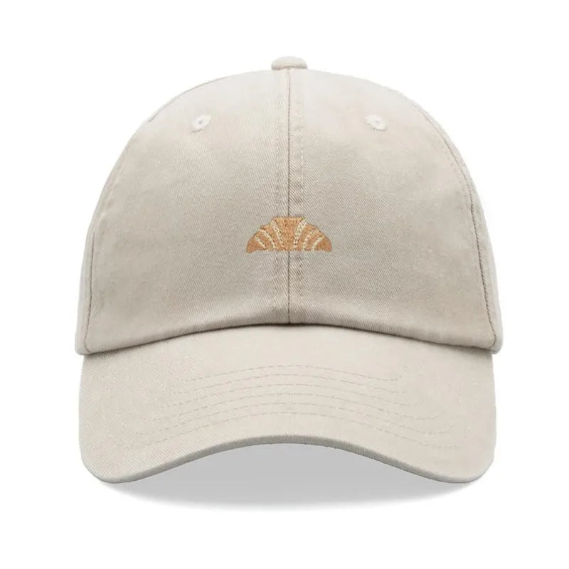 Croissant Printing Retro Washed Leisure Baseball Cap