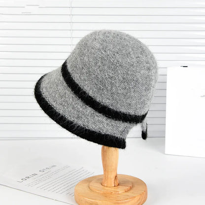 Korean Plush Knit Winter Bucket Hat