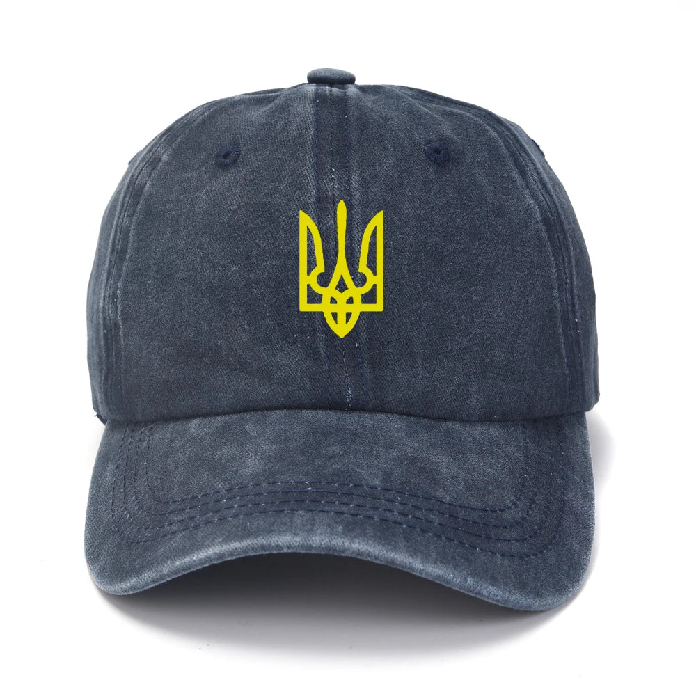 Ukraine Washed Cotton Retro Emblem Unisex Baseball Cap