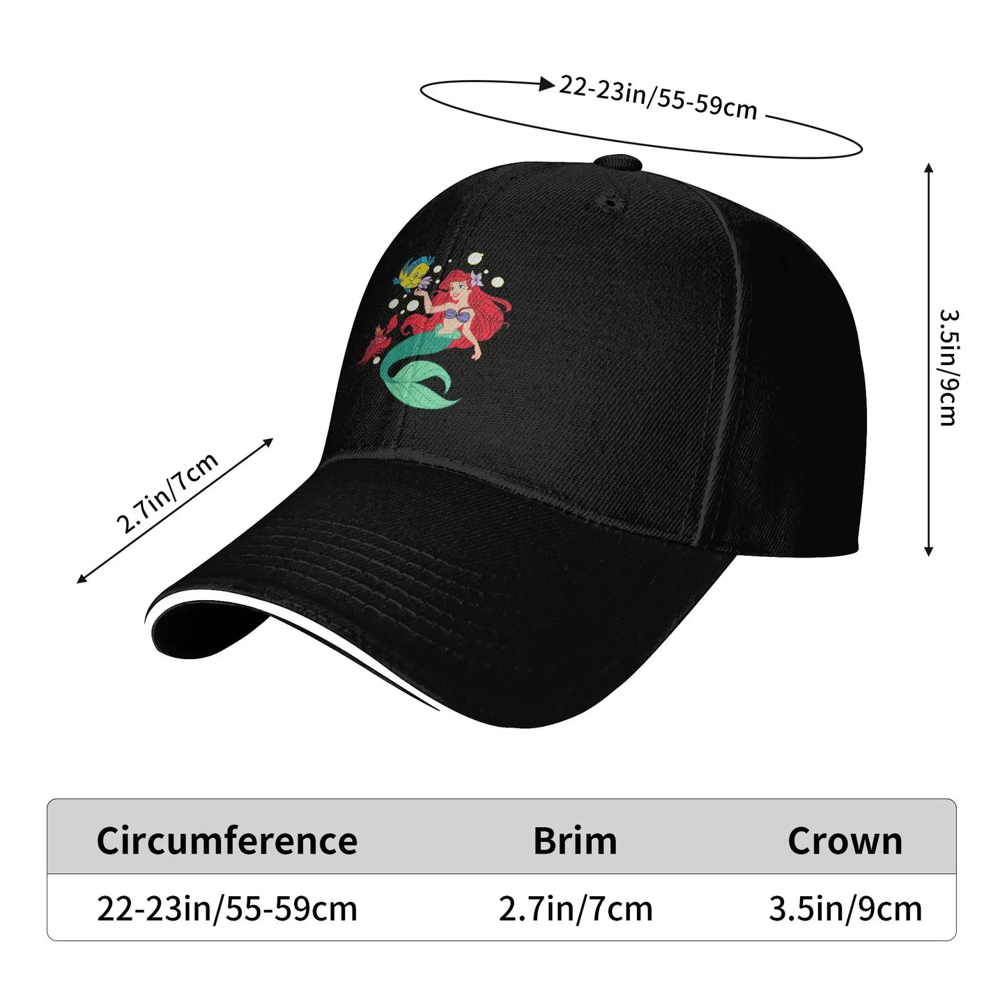 Little Mermaid Ariel Friends Y2K Baseball Cap