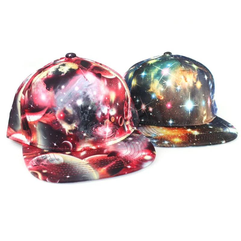 Women Men Galaxy Print Star Hip Hop Cap