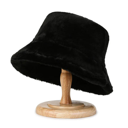 Warm Thick Solid Color Women's Bucket Hat