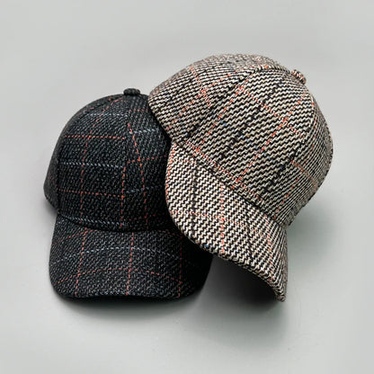 Versatile Color Block British Check Snapback Cap