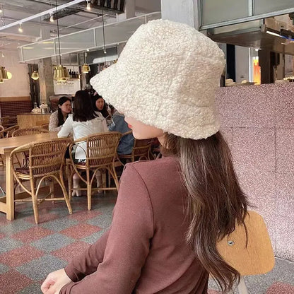Lamb Wool Bucket Hat Unisex