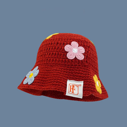 Women’s Colorful Gradient Crochet Knit Bucket Hat