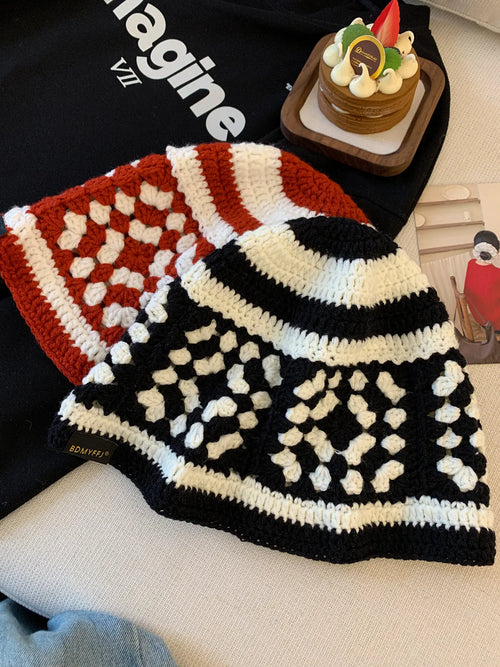 Korean Oversized Thermal Knit Winter Bucket Hat