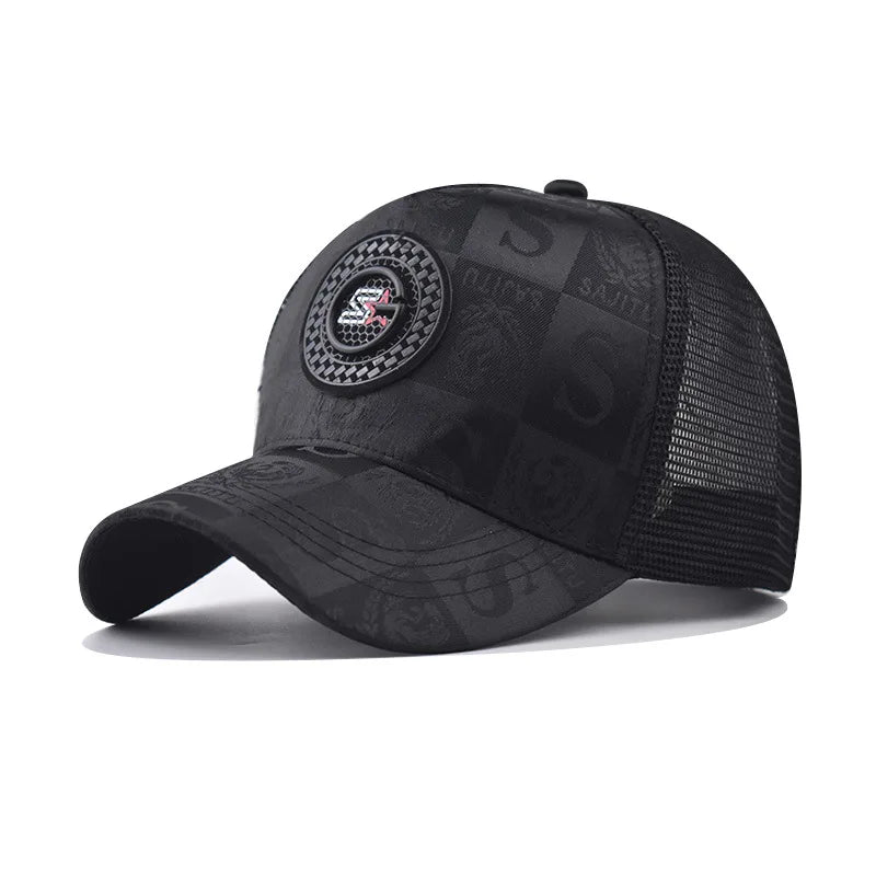 Plaid Mesh Trucker Snapback Baseball Cap
