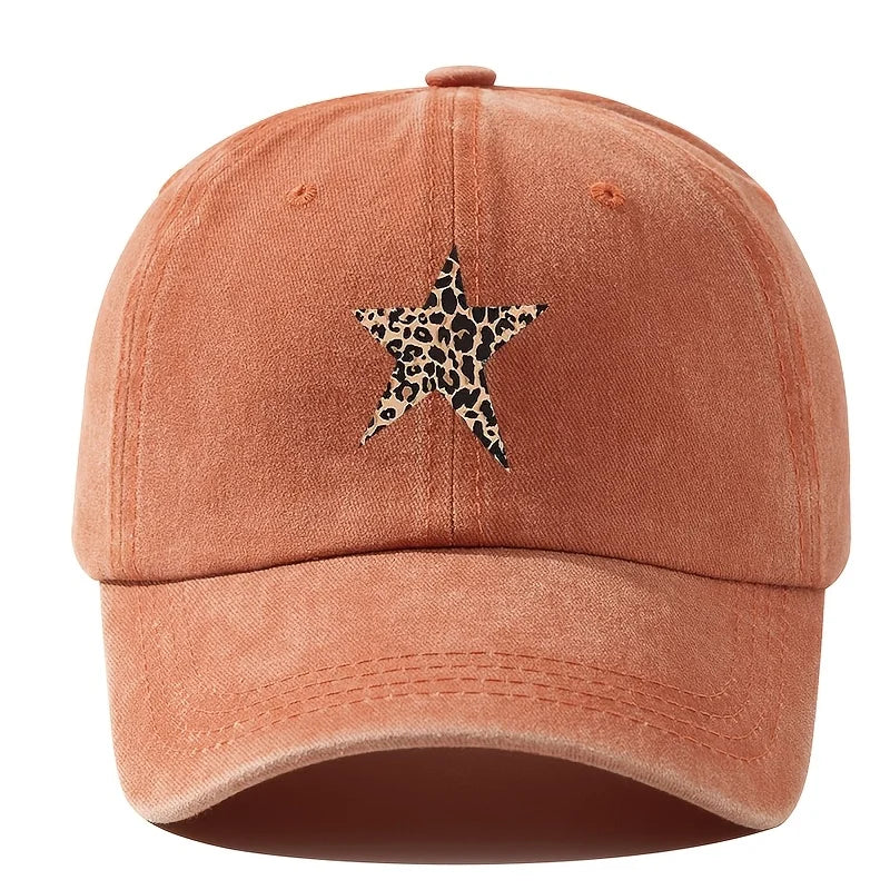 Leopard Star Retro Print Baseball Cap
