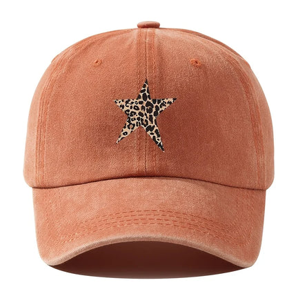 Leopard Star Retro Print Baseball Cap