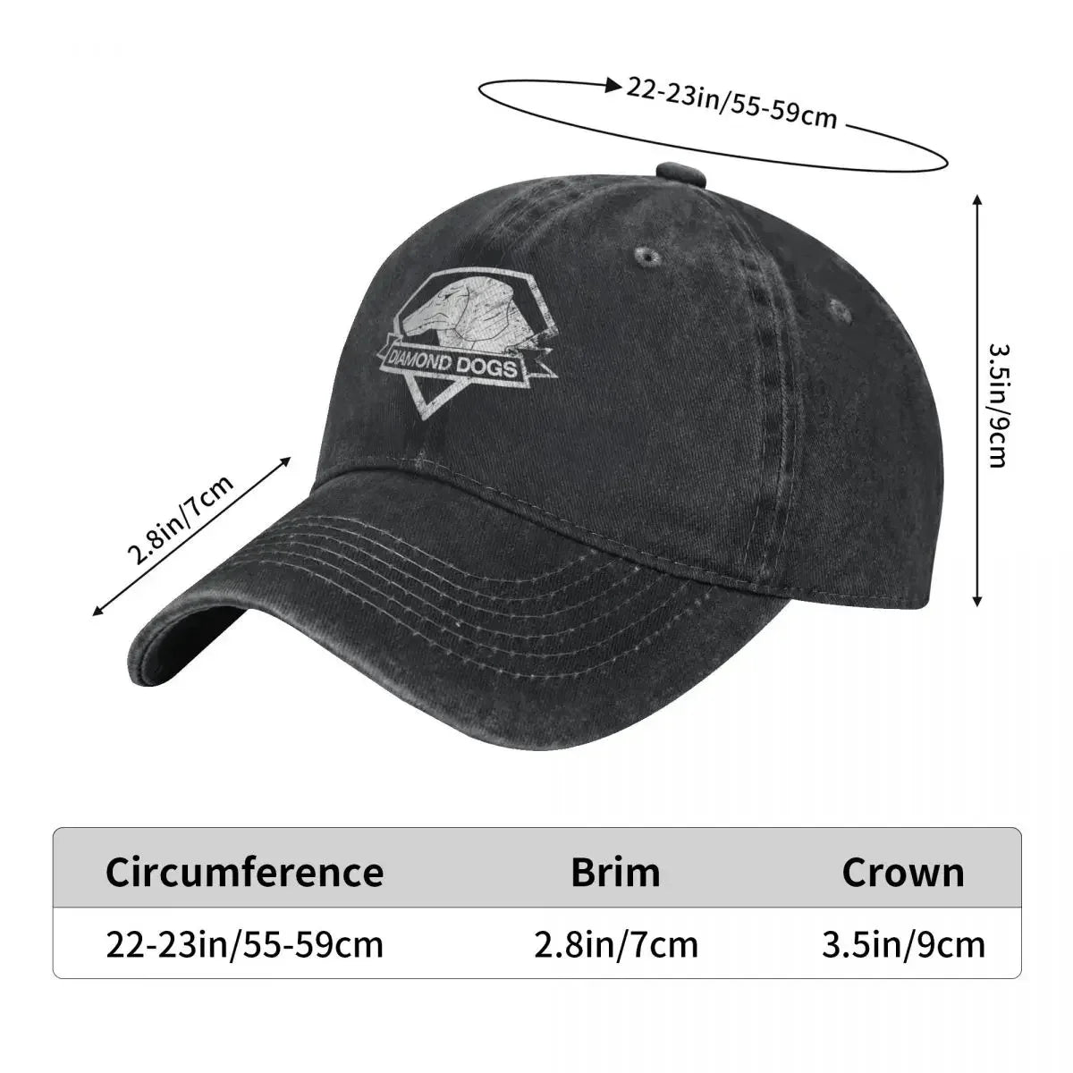 Diamond Dogs Metal Gear Solid Washed Baseball Cap