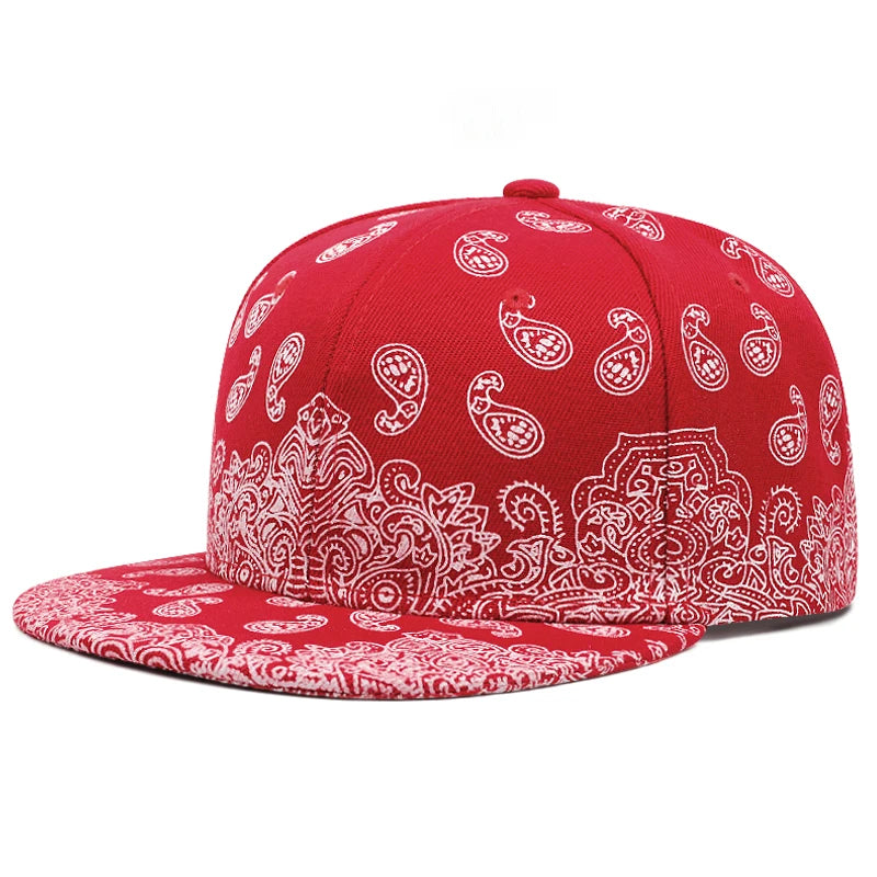 West Coast Cashew Flower Printed Adjustable Snapback Baseball Hat