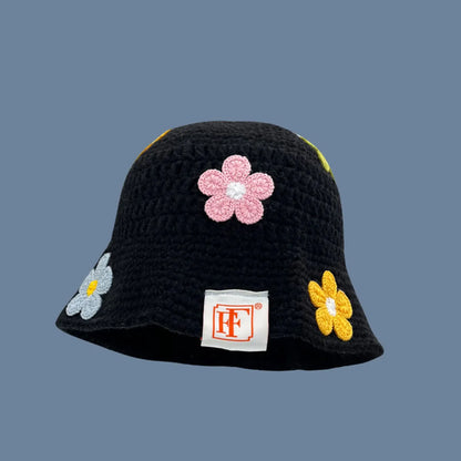 Women’s Colorful Gradient Crochet Knit Bucket Hat