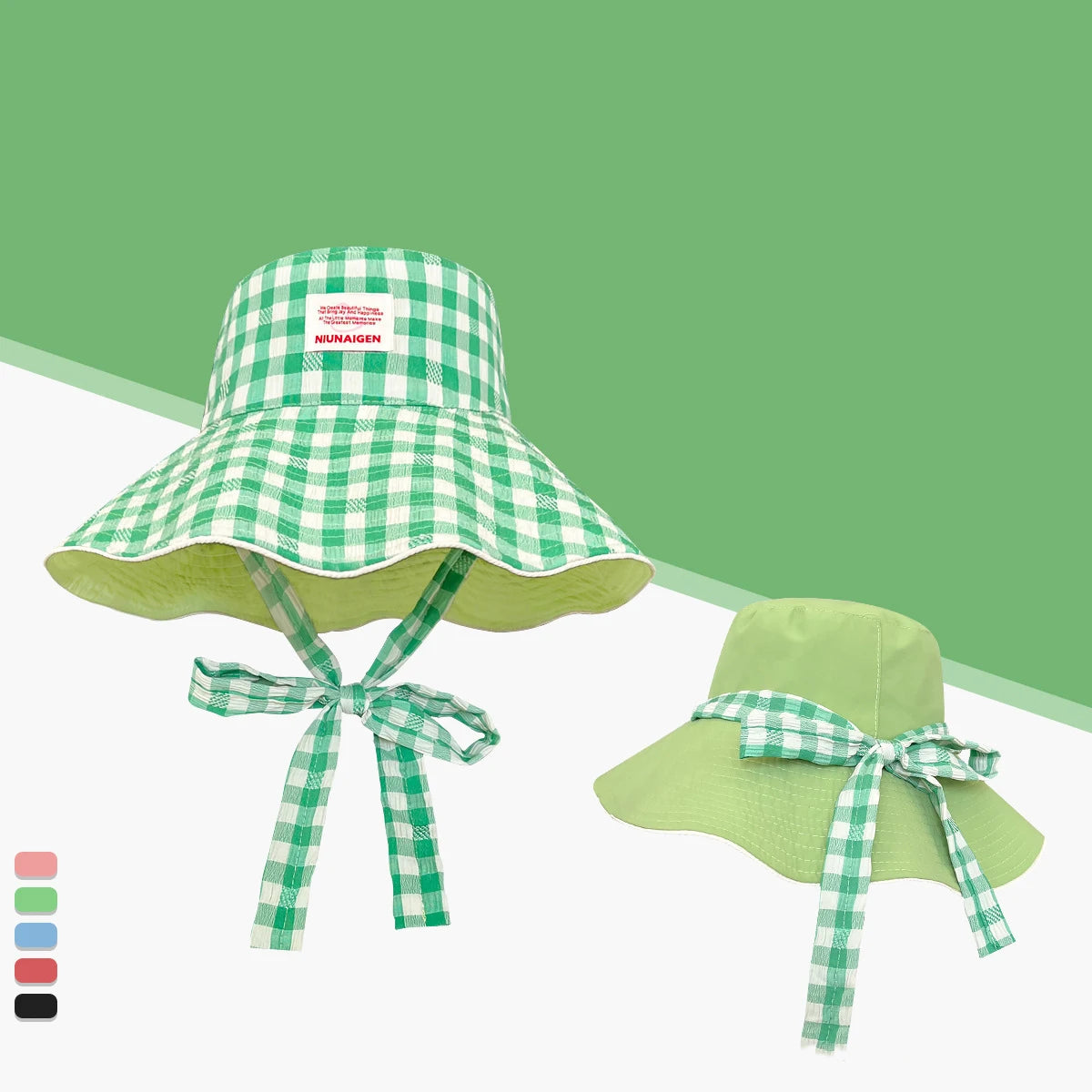 Plaid Double Sided Seaside Bucket Hat