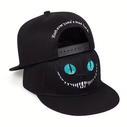 Unisex Cartoon Cat Embroidery Snapback Cap