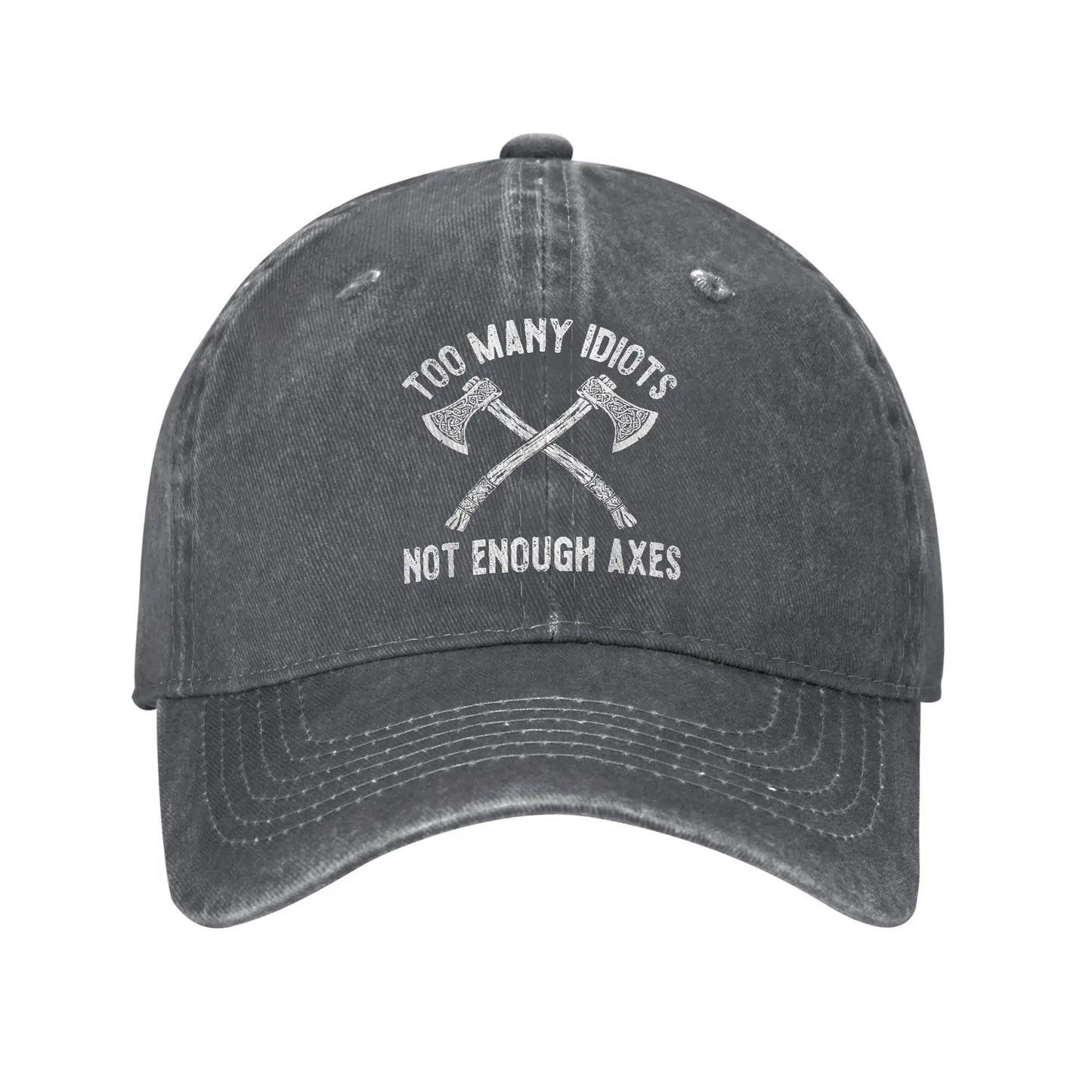Viking Too Many Idiots Axes Vintage Baseball Cap