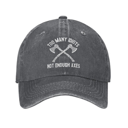 Viking Too Many Idiots Axes Vintage Baseball Cap