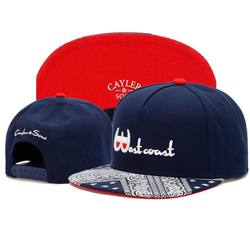 Unisex Cashew Flower Print Flat Brim Hip Hop Baseball Cap