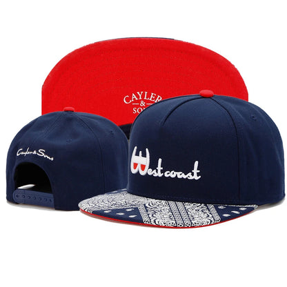 Unisex Cashew Flower Print Flat Brim Hip Hop Baseball Cap