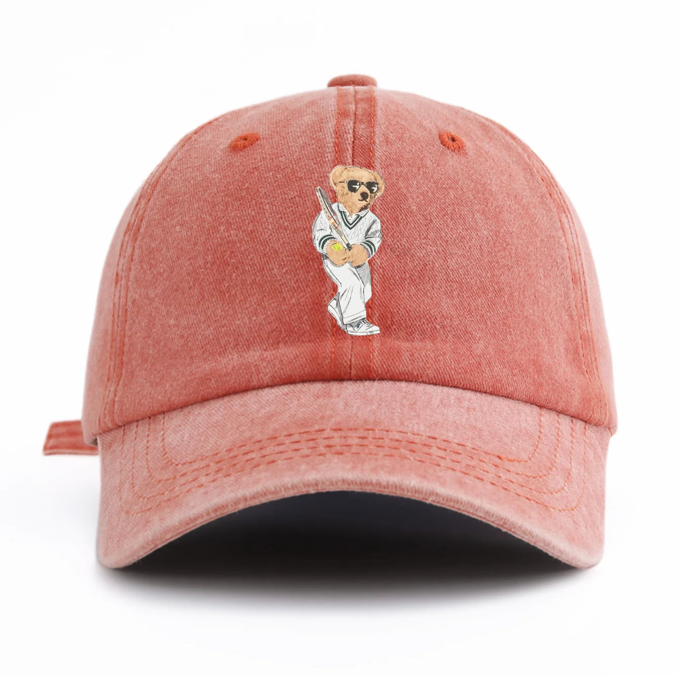 Minimalist Bear Print Retro Baseball Cap