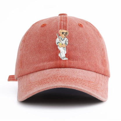 Minimalist Bear Print Retro Baseball Cap