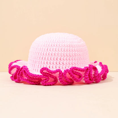 Multicolor Ruffle Knitted Wool Bucket Hat