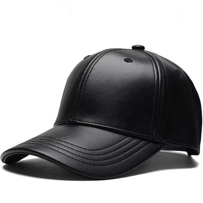 PU Leather Hip Hop Adjustable Baseball Cap