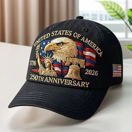 Vintage Eagle Patriotic 250th Anniversary Snapback Cap