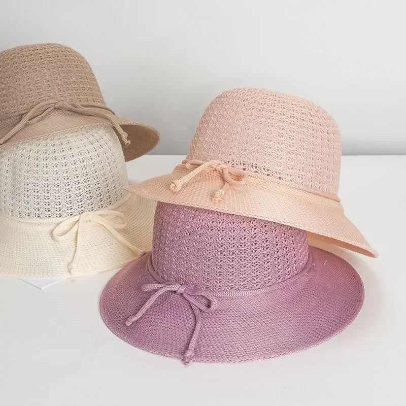 Women Elegant Summer Breathable Outdoor Sun Bucket Hat