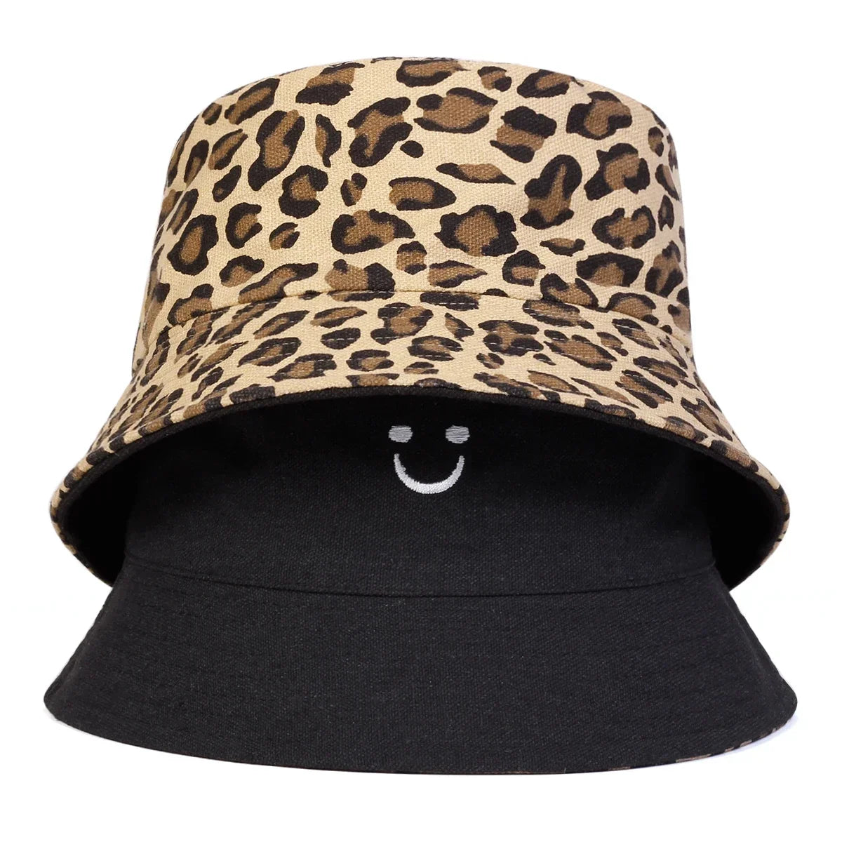 Smiling Leopard Double-Sided Bucket Hat