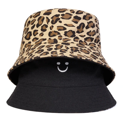 Smiling Leopard Double-Sided Bucket Hat