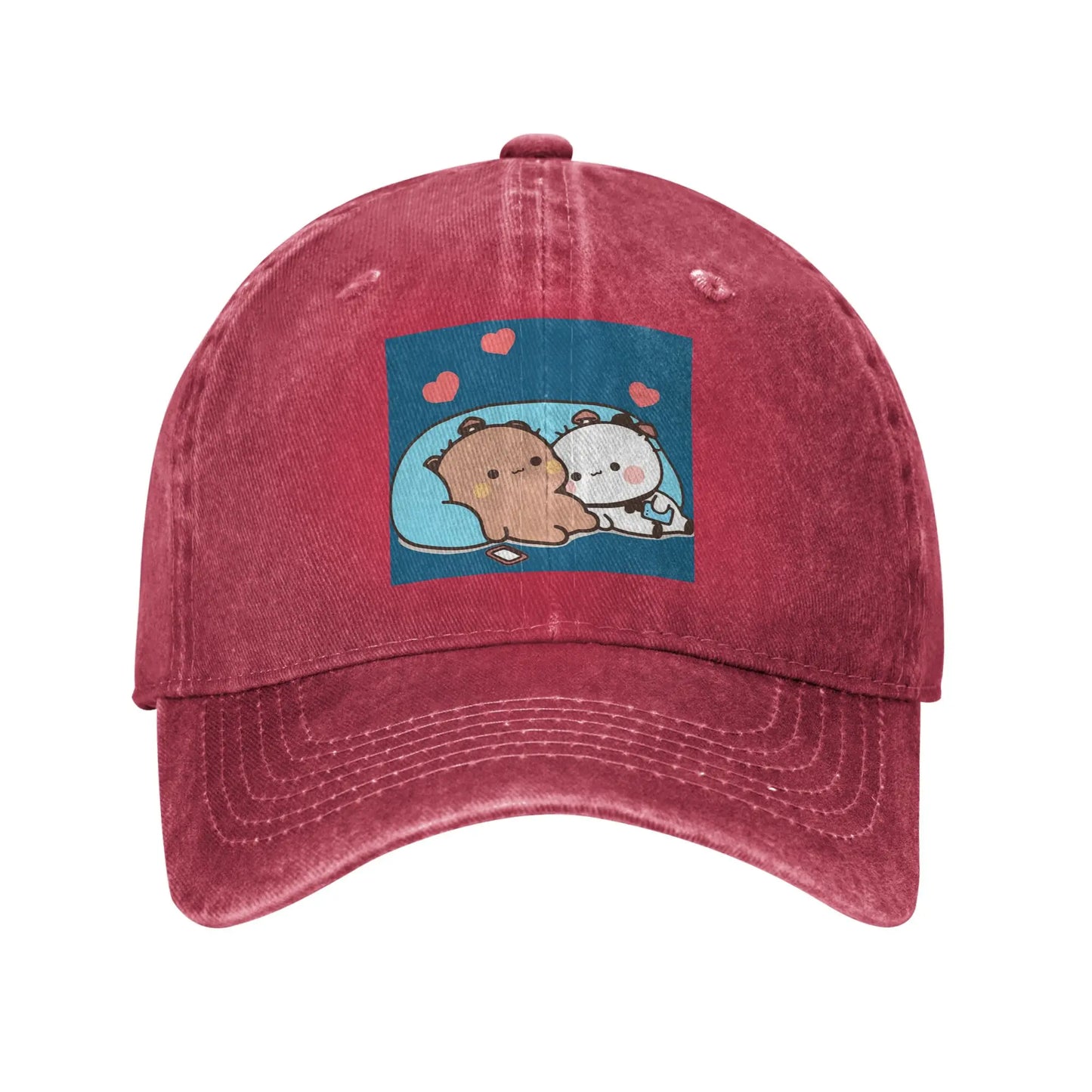 Bubu Dudu Panda Washed Denim Adjustable Baseball Cap