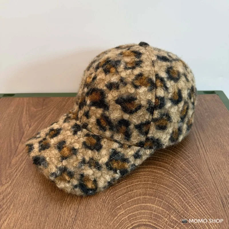 Leopard Print Plush Baseball Hat