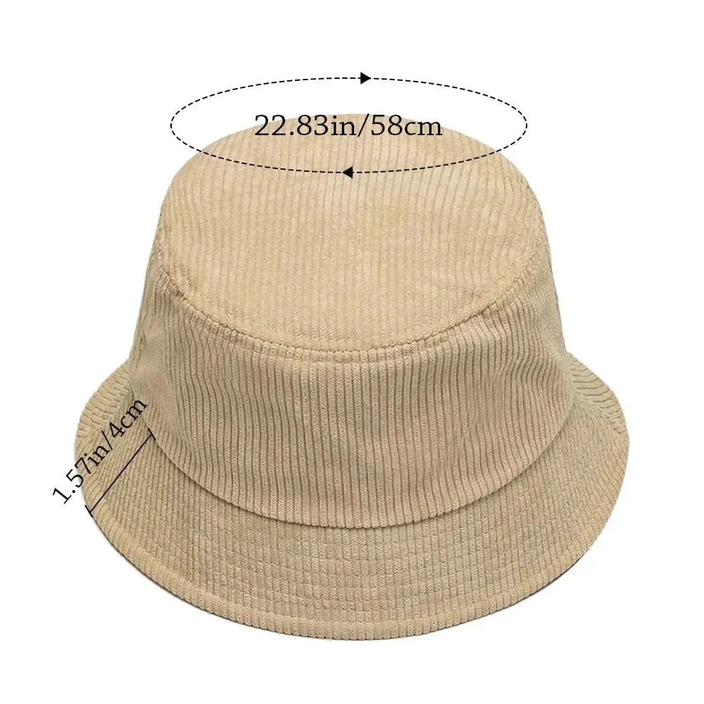 Corduroy Plush Winter Fisherman Bucket Hat