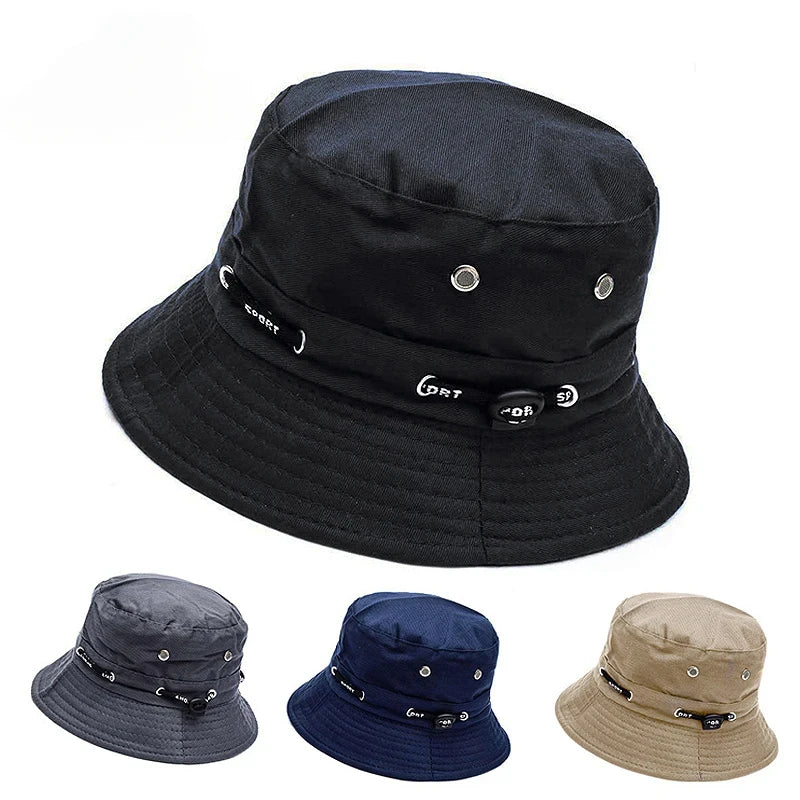 Stringed Sun Protection Bucket Hat