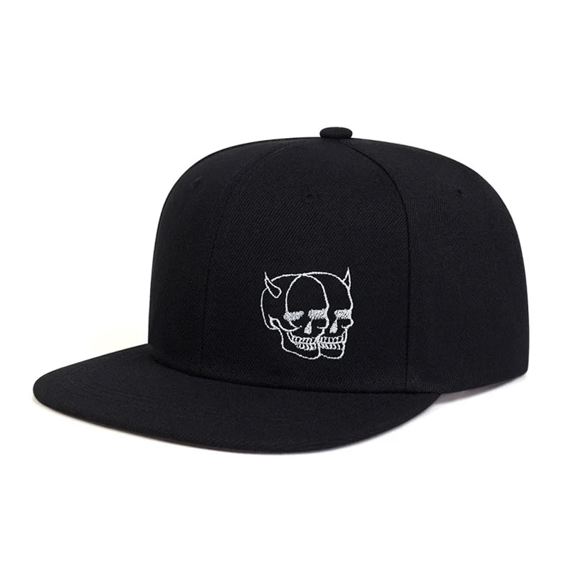 Skull Embroidered Hip Hop Baseball Hat