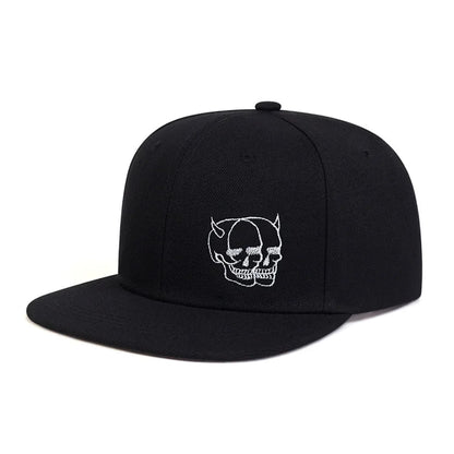 Skull Embroidered Hip Hop Baseball Hat