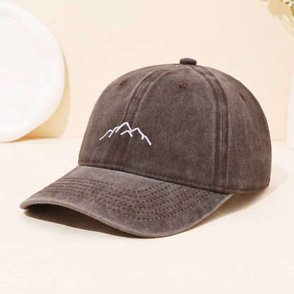 Retro Washed Mountain Embroidered Duckbill Cap