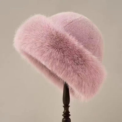 Mongolian Faux Fur Earflap Bucket Hat