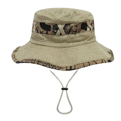 Four Season Letter Embroidery Cotton Bucket Hat
