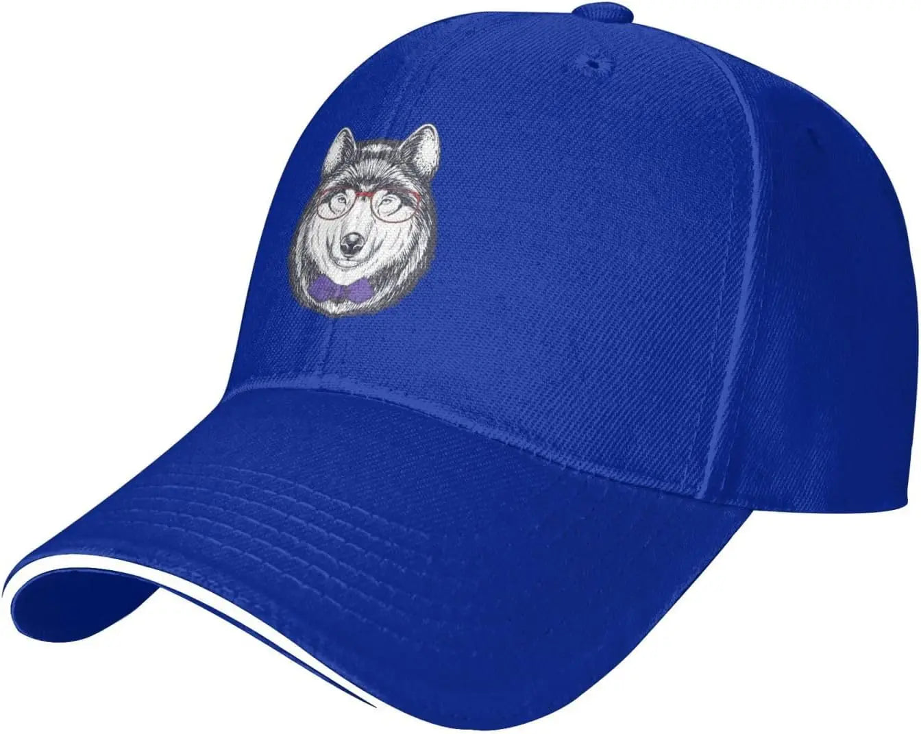 Husky Glasses Bow Tie Baseball Cap