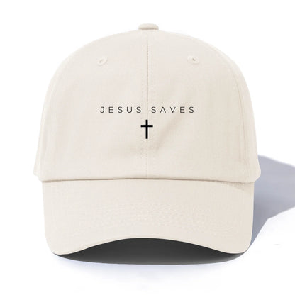 Jesus Saves Print Baseball Cap