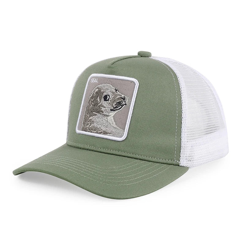 Color Block Cartoon Marine Animal Snapback Cap