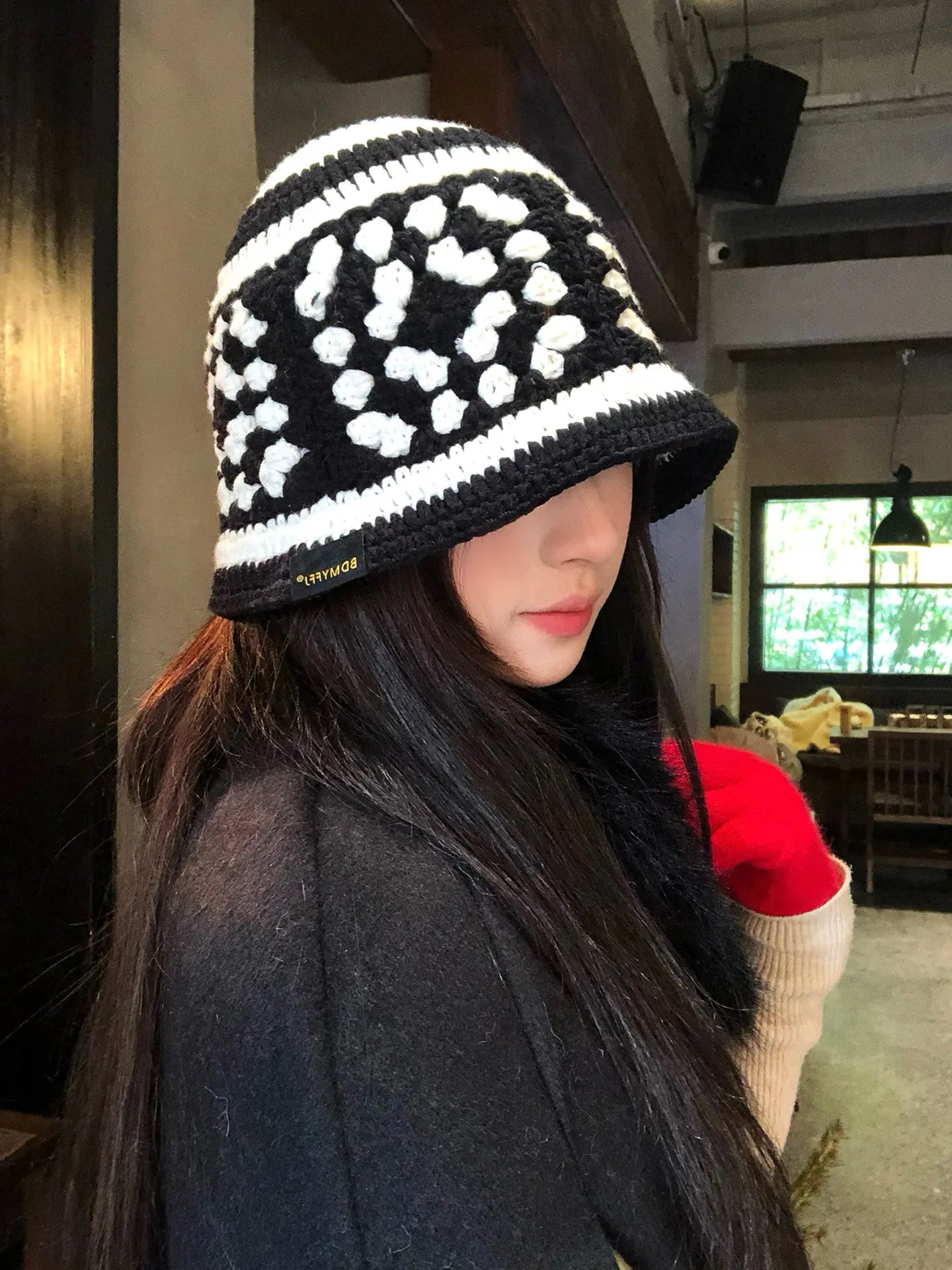 Korean Oversized Thermal Knit Winter Bucket Hat