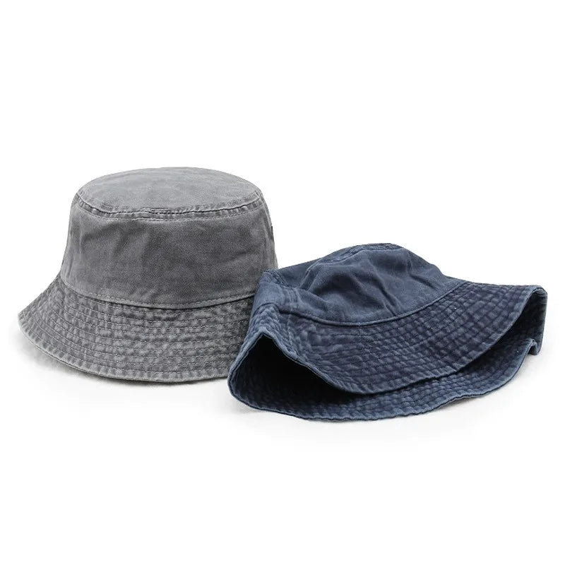 Vintage Washed Denim Foldable Bucket Hat