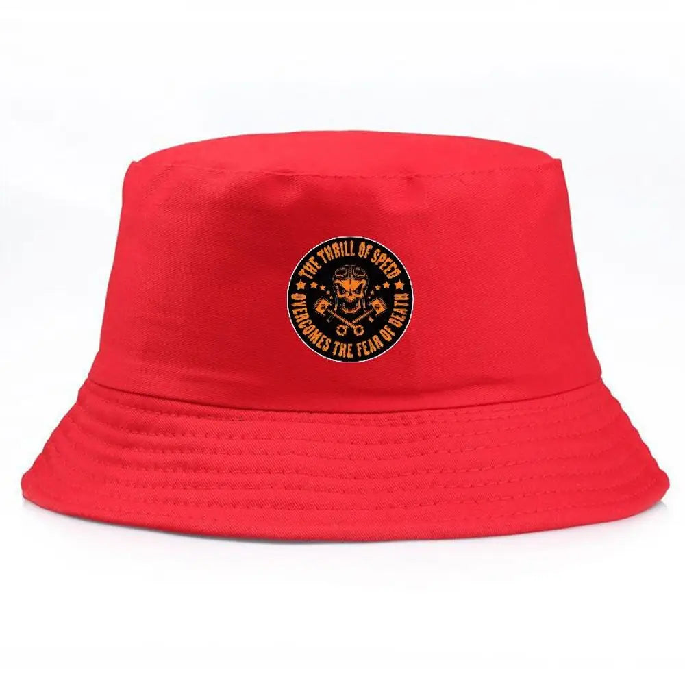 Unisex Skull Print Summer Bucket Hat