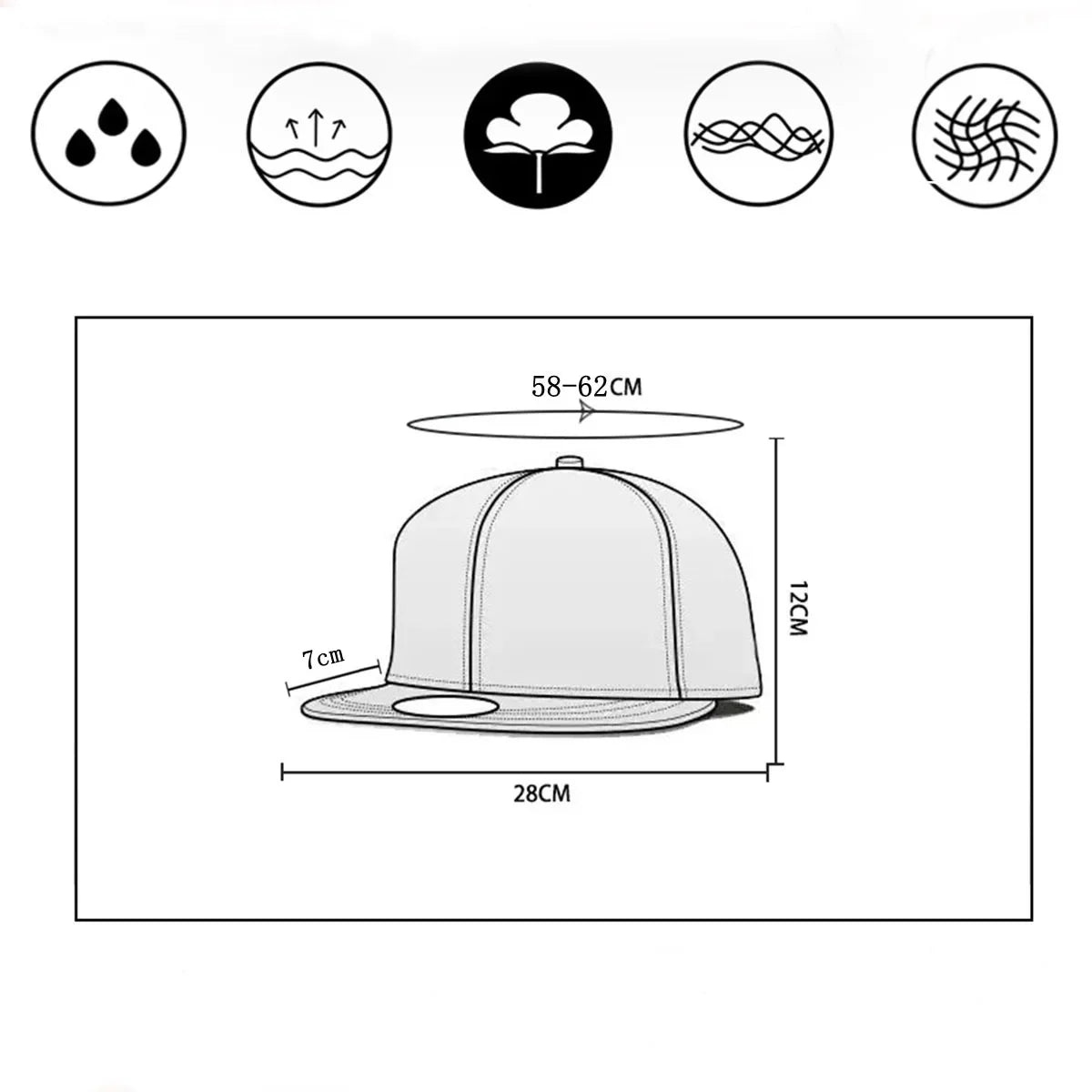 Vintage Letter Pattern Flat Brim Snapback Cap