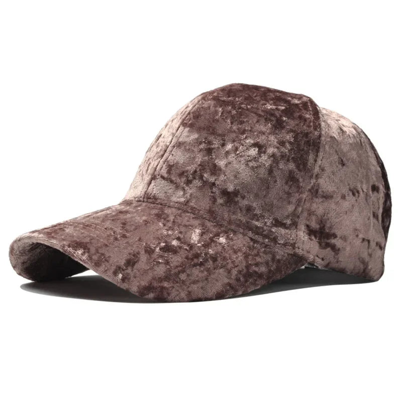 Gold Velvet Baseball Cap