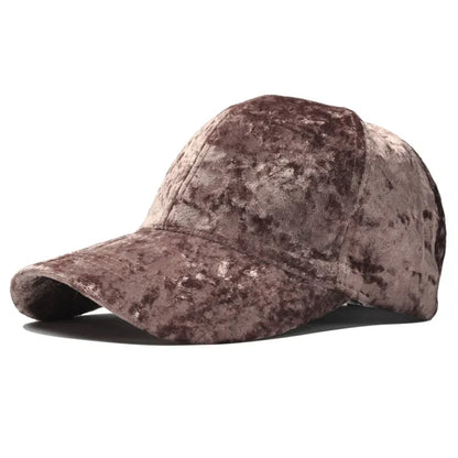 Gold Velvet Baseball Cap